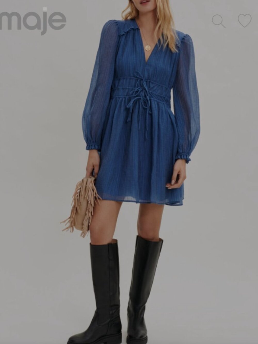 Like New Maje Blue Voile Minidress